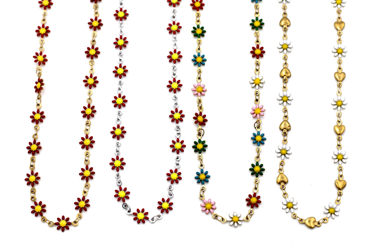 Enamel Flower Necklace