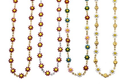 Enamel Flower Necklace
