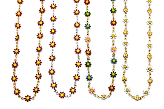 Enamel Flower Necklace