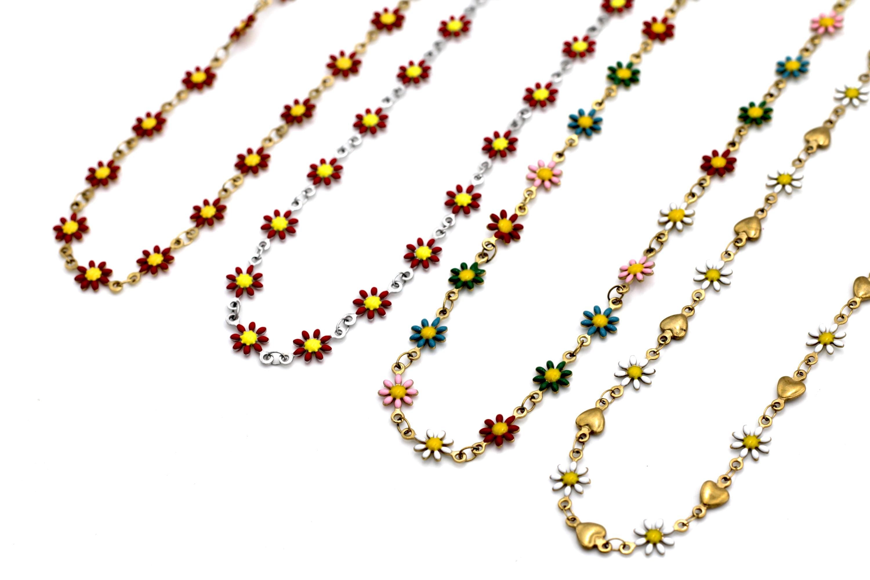 Enamel Flower Necklace