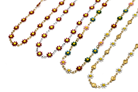 Enamel Flower Necklace