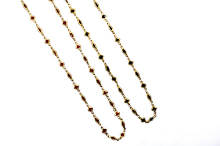 Enamel Quatrefoil Necklace
