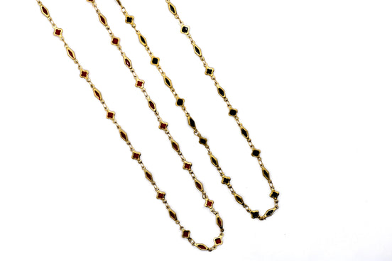 Enamel Quatrefoil Necklace