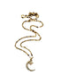 Gold Crescent Moon Rhinestone Necklace