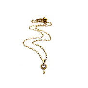 Gold Heart Key Rhinestone Necklace