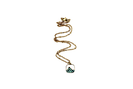 Gold Enamel Mountain Necklace