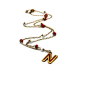 Red Enamel N Necklace