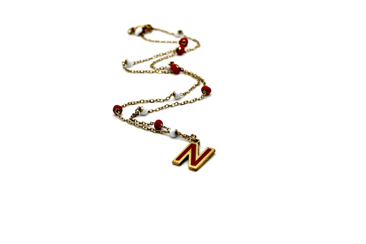 Red Enamel N Necklace