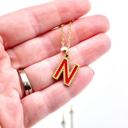 Red Enamel N Necklace