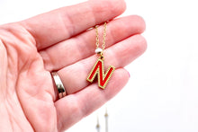 Load image into Gallery viewer, Red Enamel N Necklace
