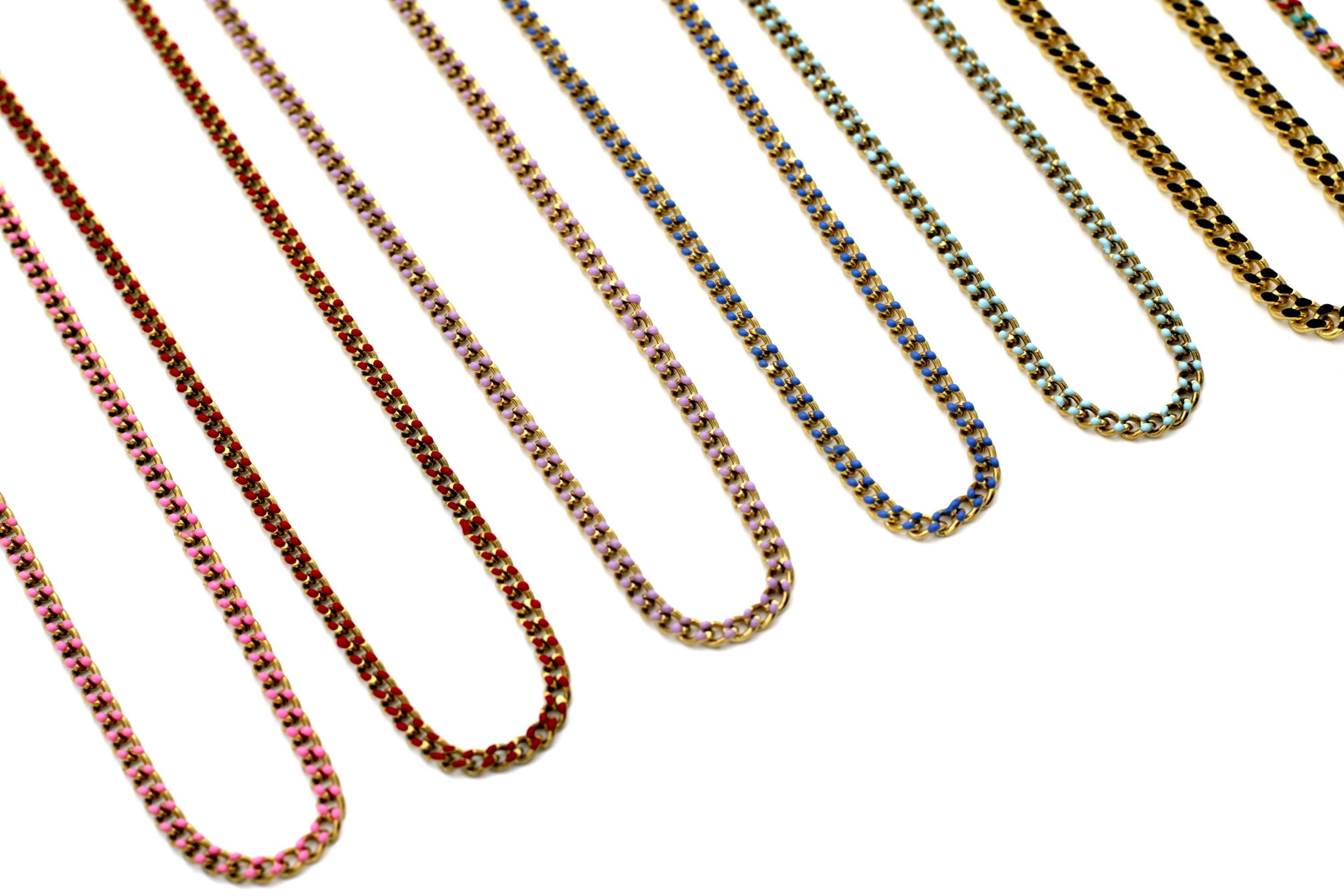Enamel Curb Necklace