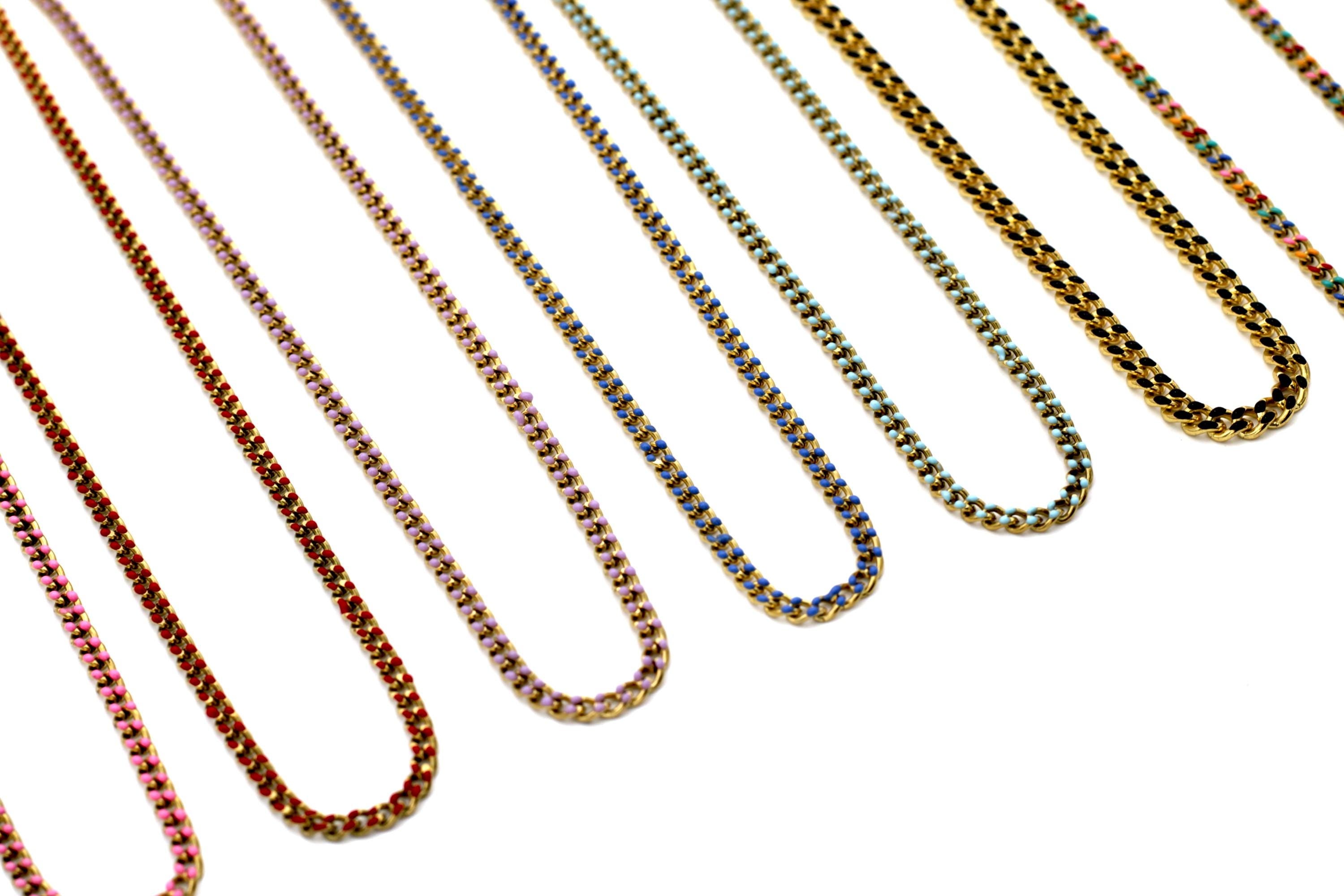 Enamel Curb Necklace