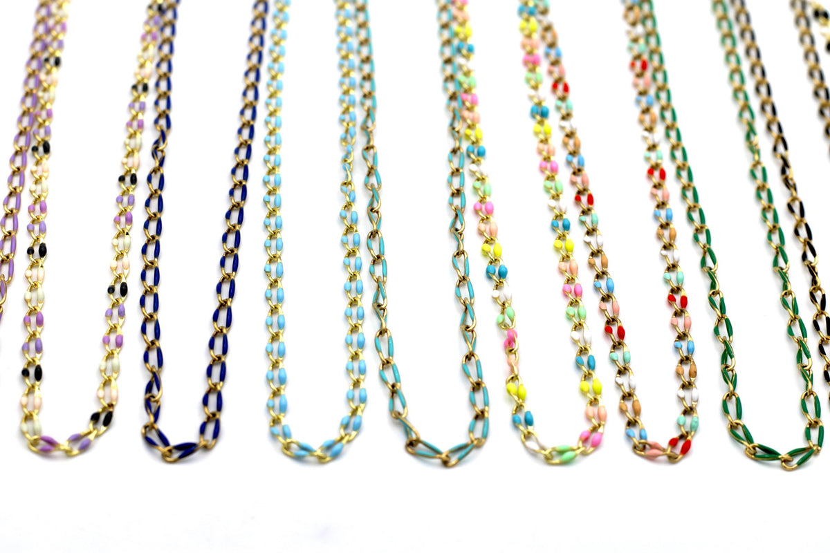 Enamel Oversized Curb Necklace