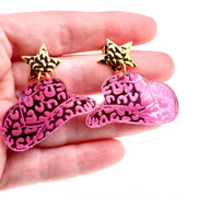 Pink Cowgirl Hat Earrings