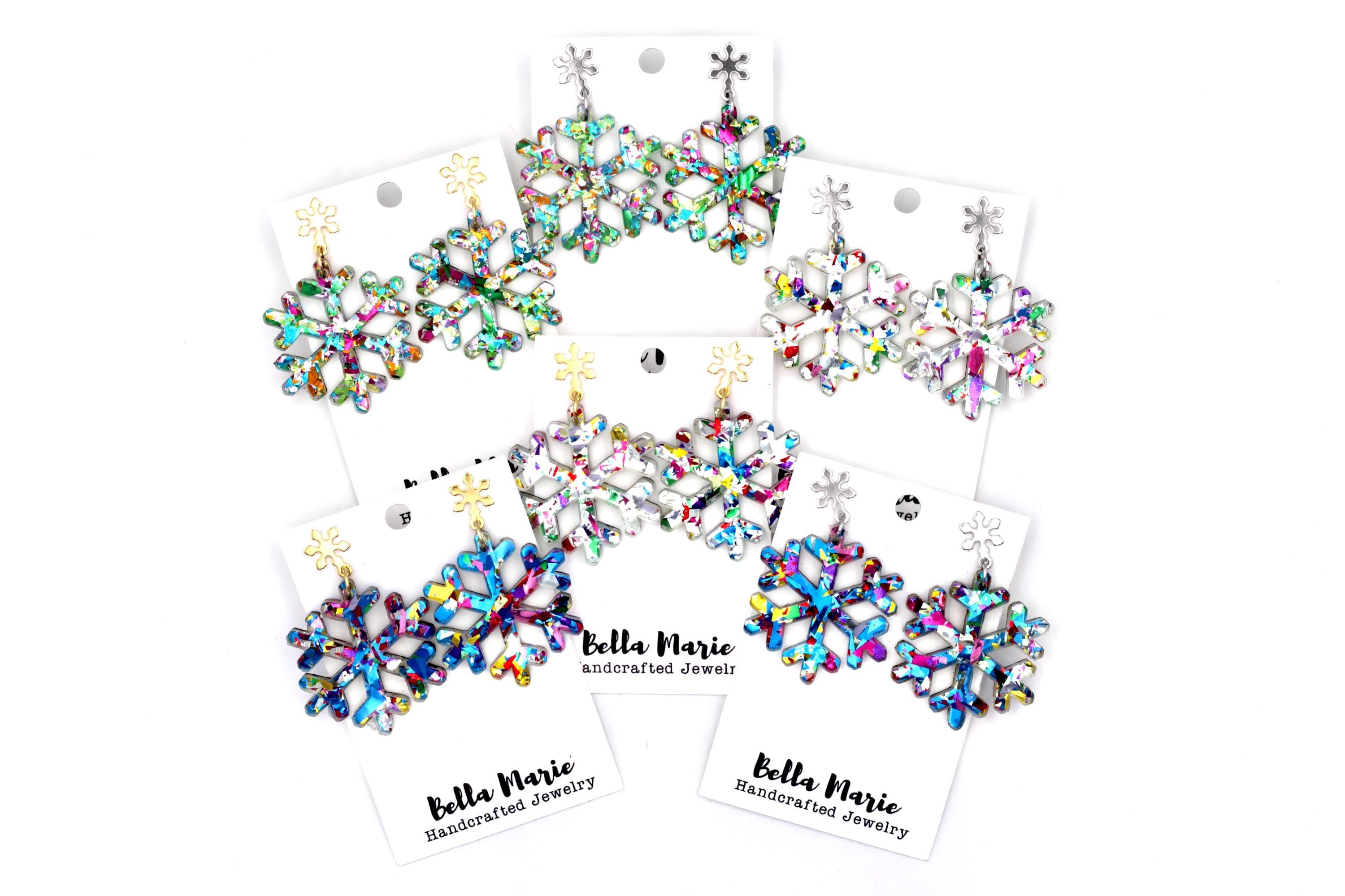 Glittery Snowflake Earrings