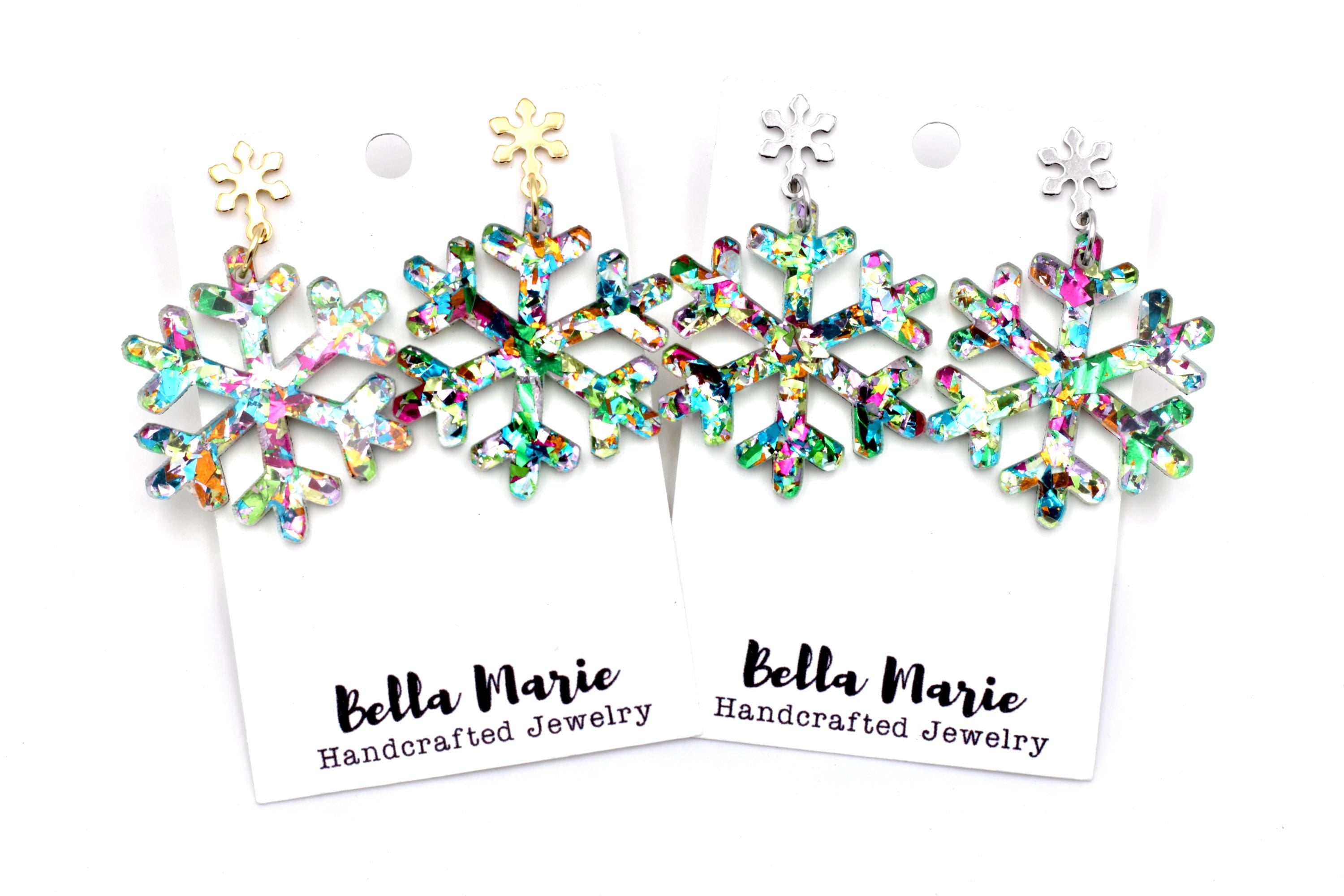 Glittery Snowflake Earrings