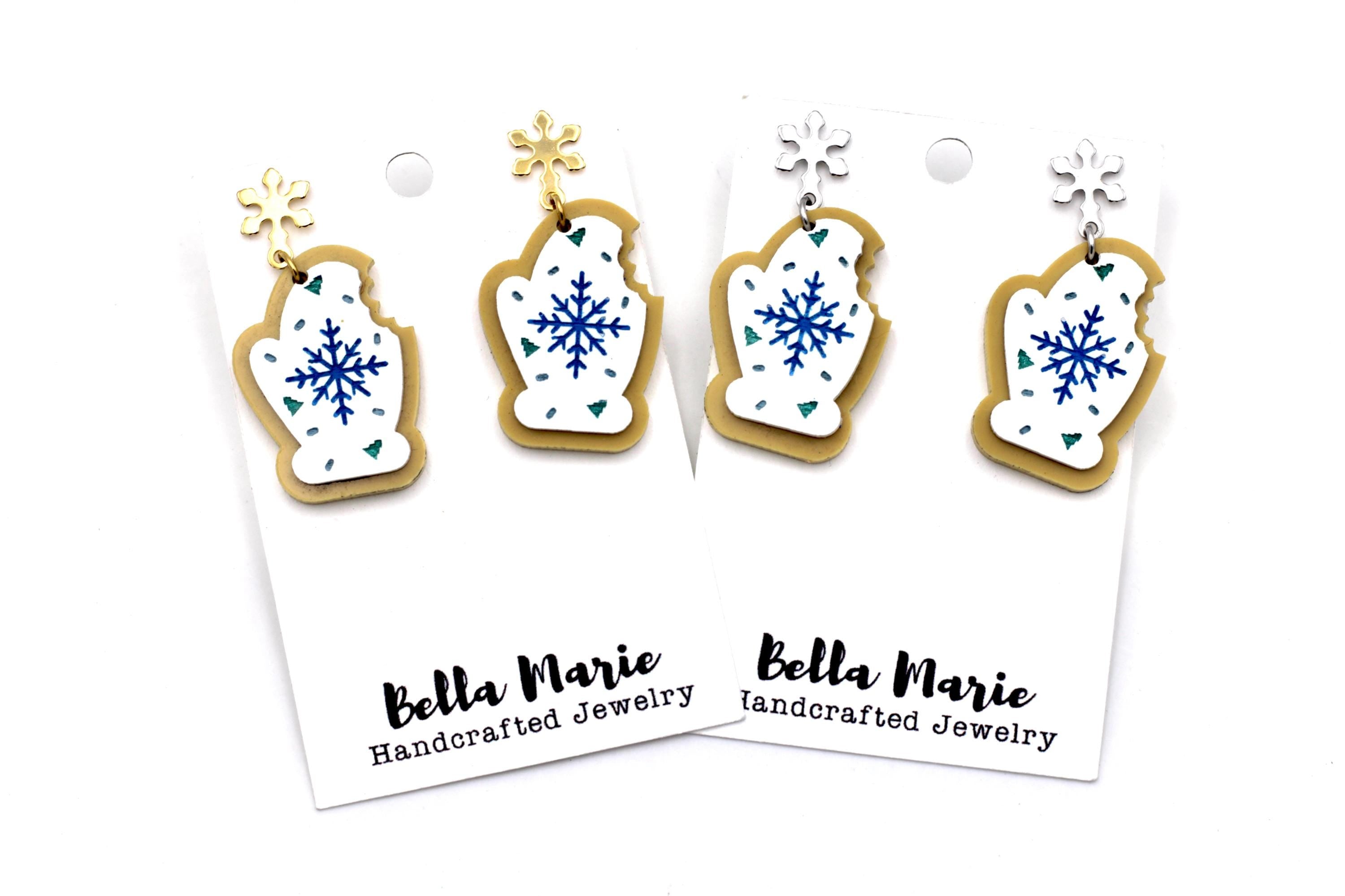 Snowflake Mitten Cookie Earrings