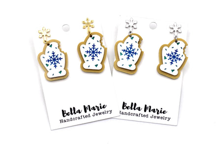 Snowflake Mitten Cookie Earrings