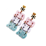 Pastel Glitter Ho Ho Ho Earrings