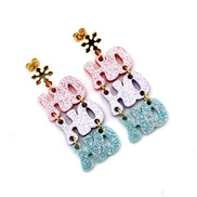 Pastel Glitter Ho Ho Ho Earrings