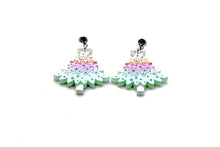 Load image into Gallery viewer, Pastel Glitter Christmas Tree Earrings
