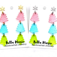 Jelly Glitter Tree Earrings