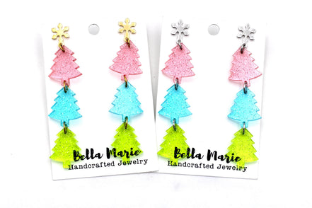 Jelly Glitter Tree Earrings