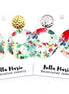 Christmas Floral Circle Earrings