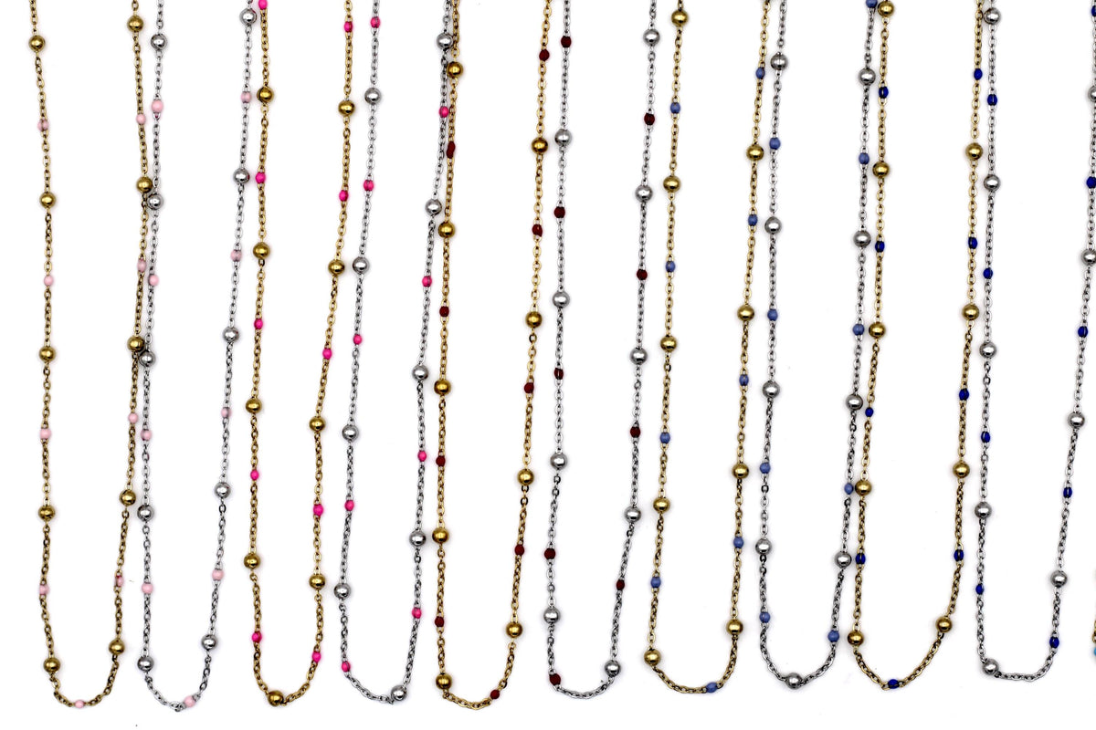 Colorful Enamel Satellite Necklace