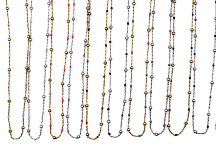 Colorful Enamel Satellite Necklace