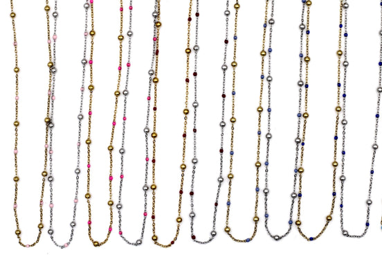 Colorful Enamel Satellite Necklace