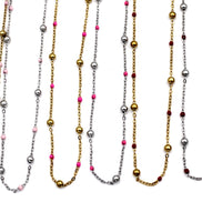 Colorful Enamel Satellite Necklace
