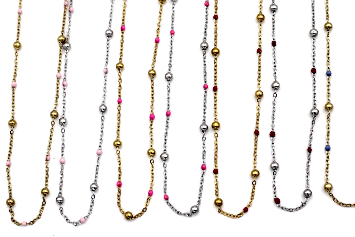 Colorful Enamel Satellite Necklace