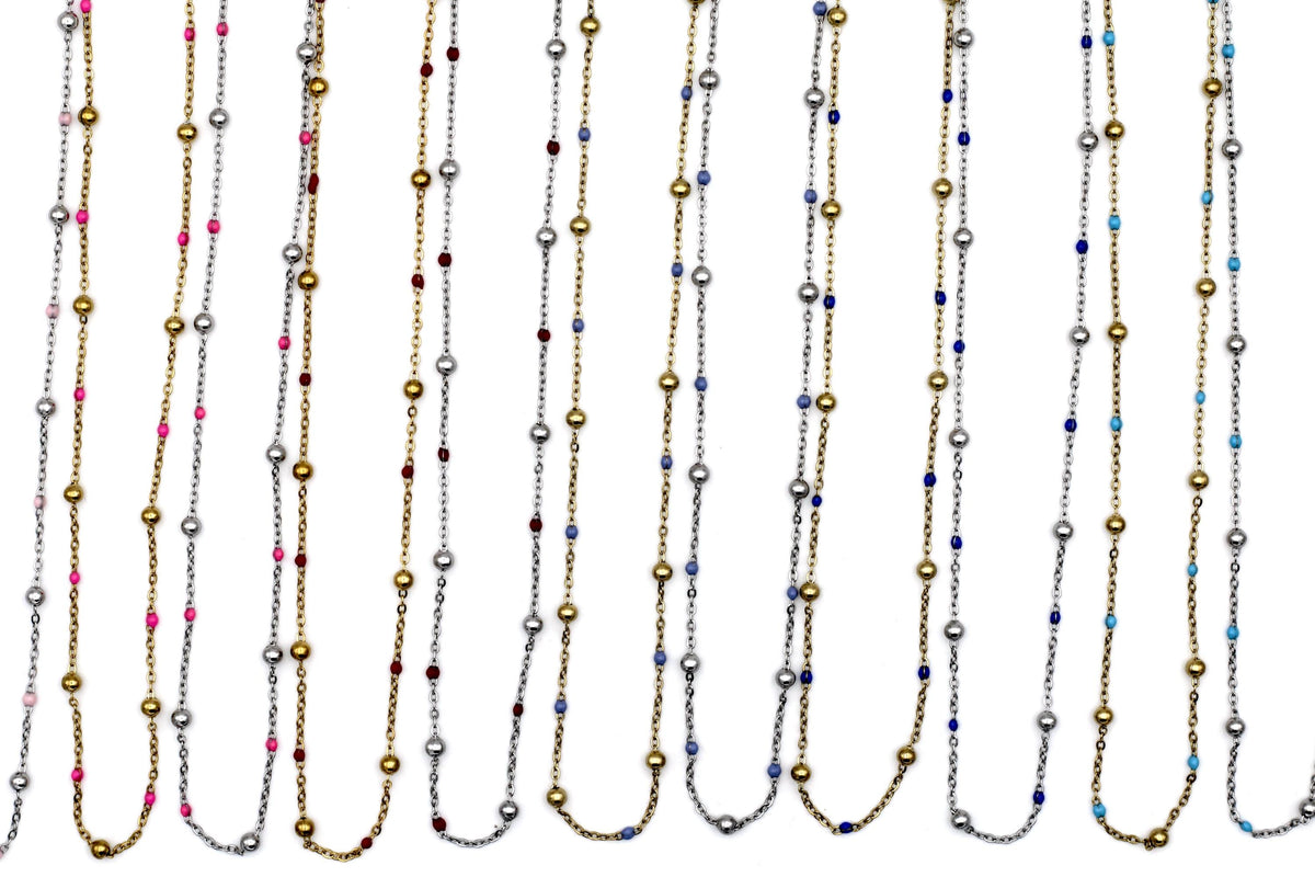 Colorful Enamel Satellite Necklace