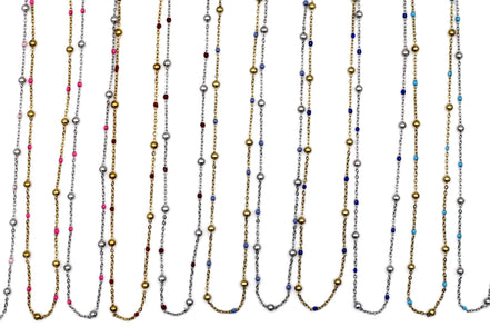 Colorful Enamel Satellite Necklace