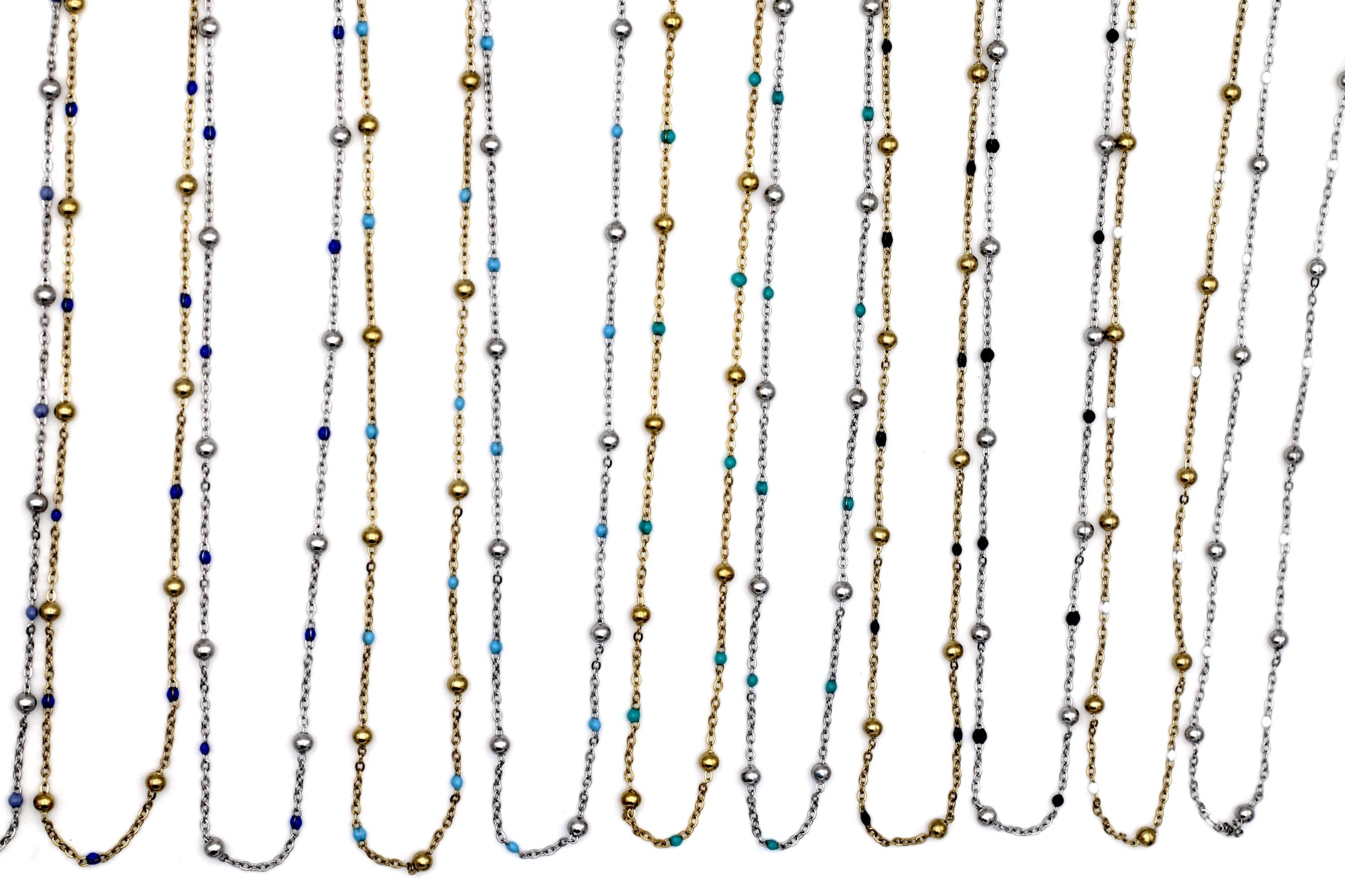 Colorful Enamel Satellite Necklace