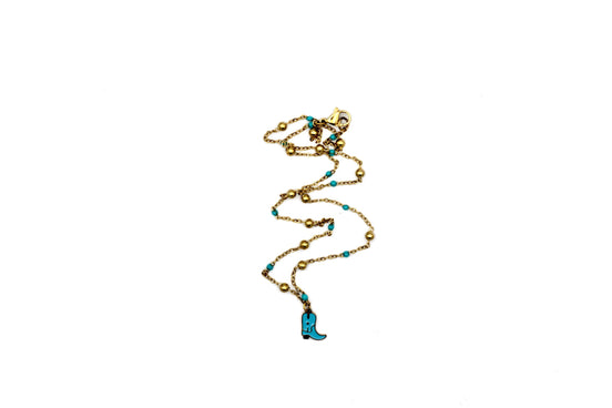 Cowgirl Boot Charm Necklace