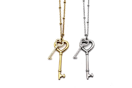 Double Key Charm Necklace