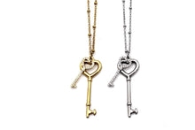 Load image into Gallery viewer, Double Key Charm Necklace
