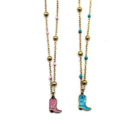 Cowgirl Boot Charm Necklace