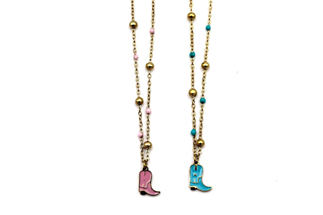 Cowgirl Boot Charm Necklace