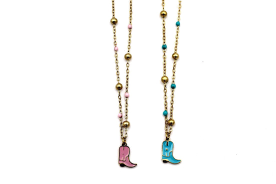 Cowgirl Boot Charm Necklace