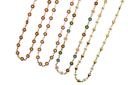 Enamel Flower Necklace