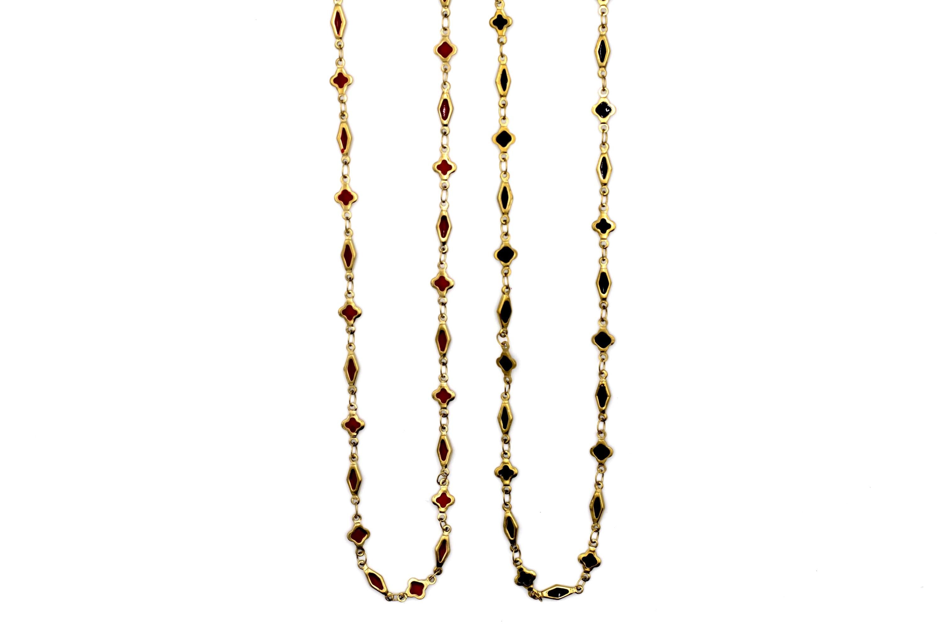 Enamel Quatrefoil Necklace