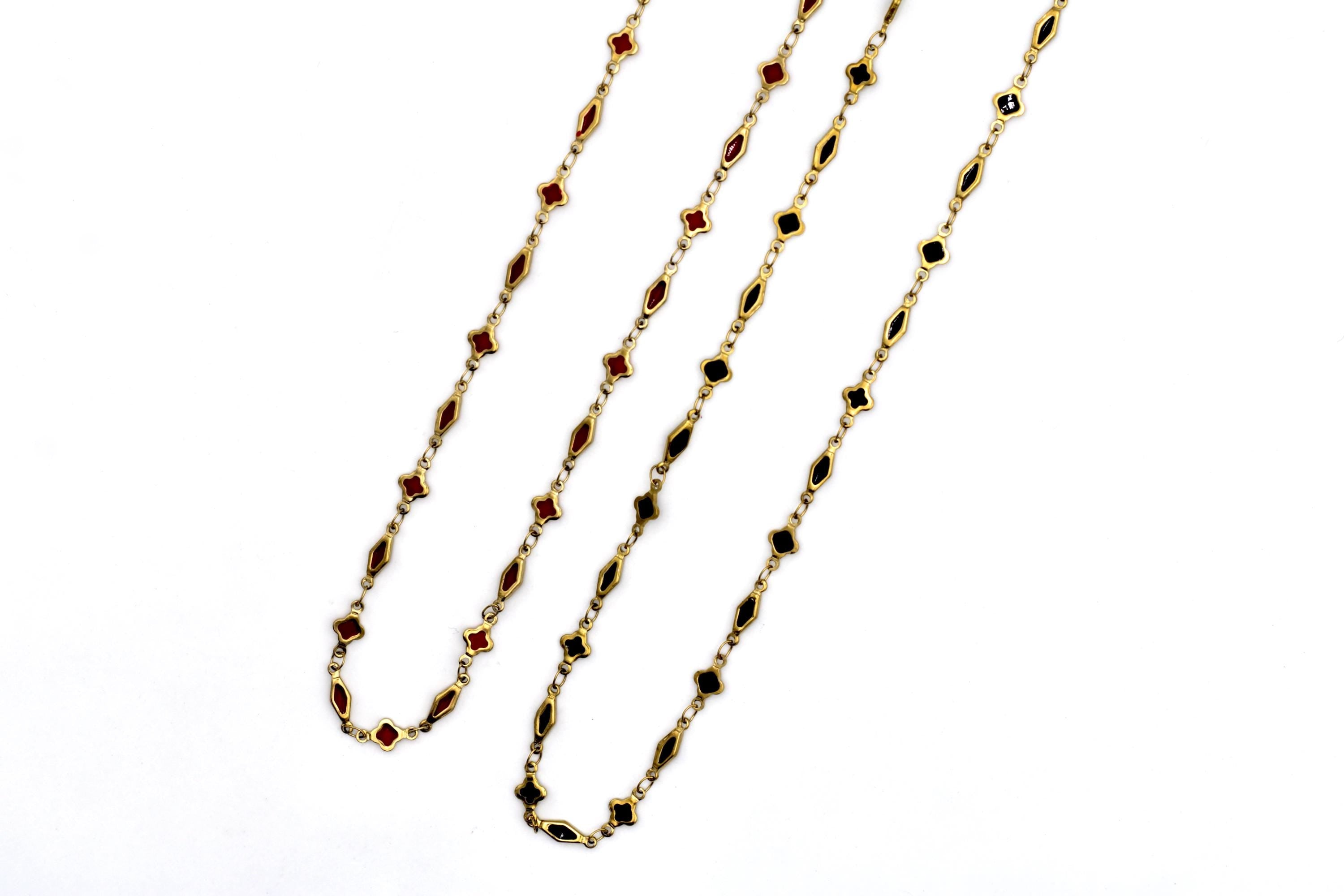 Enamel Quatrefoil Necklace