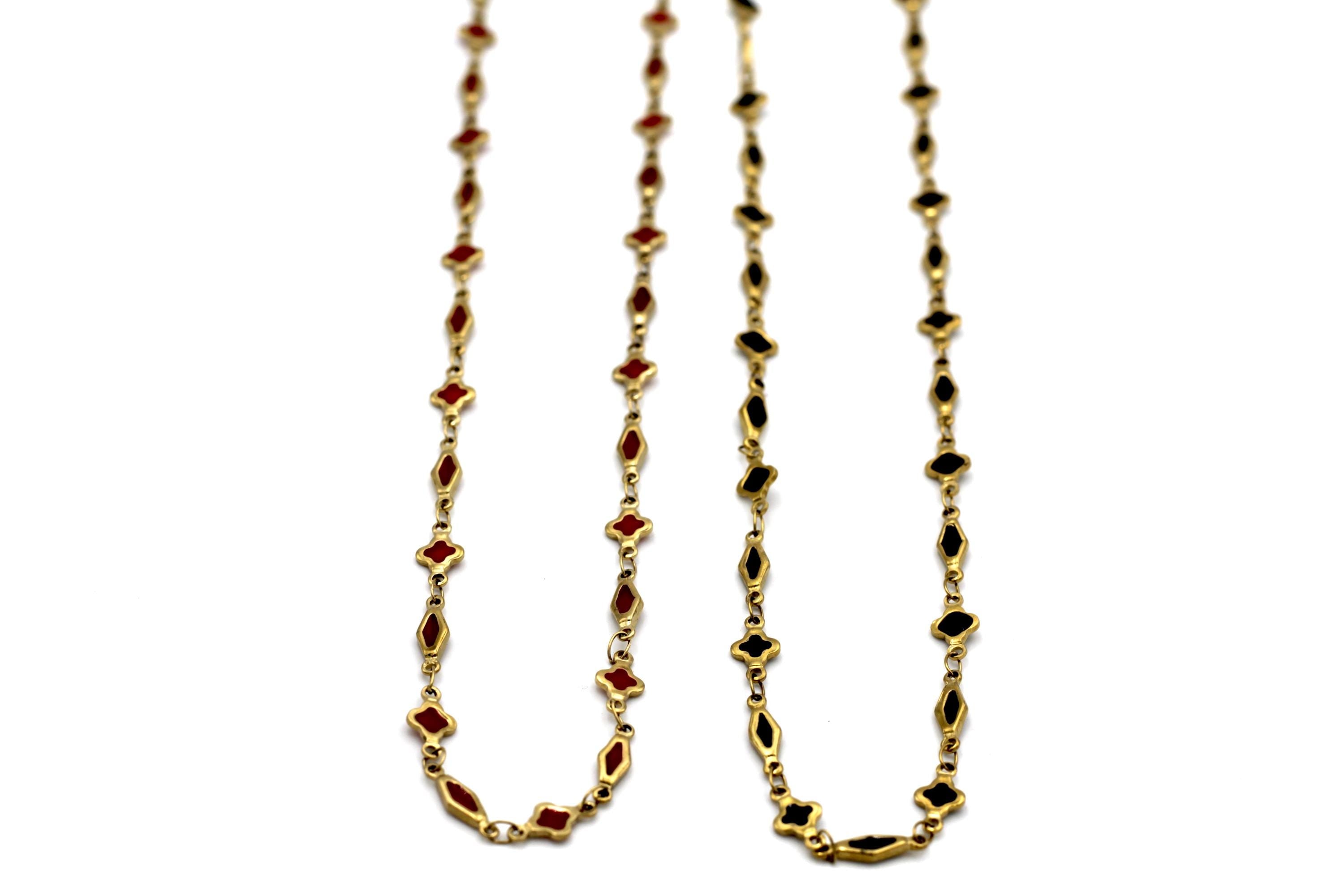 Enamel Quatrefoil Necklace