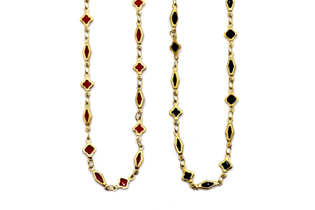 Enamel Quatrefoil Necklace