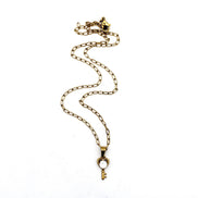 Gold Heart Key Rhinestone Necklace