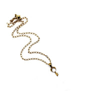 Gold Heart Key Rhinestone Necklace