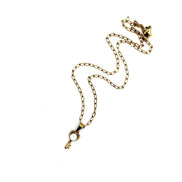 Gold Heart Key Rhinestone Necklace